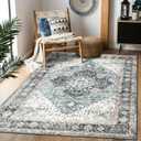 Area Rug 57, Vintage Boho Rug,Ultra-Soft Low Pile, Washable, Non Slip,Stain Resistant Printed Carpet for Living Room Bedrooms Playroom Office Kitchen, Blue/Navy