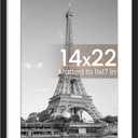 upsimples 14x22 Picture Frame, Display Pictures 11x17 with Mat or 14 x 22 Without, Wall Hanging Newspaper Frames, Black, 1 Pack