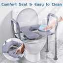 Toilet Seat Risers for Seniors, Raised Toilet Seat with Handles, Adjustable Height & Width, Heavy Duty Up to 550lb Handicap Elevated Toilet Seat for Elderly, Pregnant, Fit Any Toilet