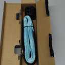 Synthetic Winch Rope Cable Kit - 3/16" x 50ft, 8500LBS with Protective Sleeve + Forged Winch Hook + Rubber Stopper and Safety Pull Strap for ATV UTV (Blue)