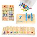 TOOKYLAND Peg Board Toddler Toys, Counting Wooden Toys with 55 Pegs, Wooden Math Manipulatives,Montessori Math and Numbers for Kids & Kindergarten Learning Activities