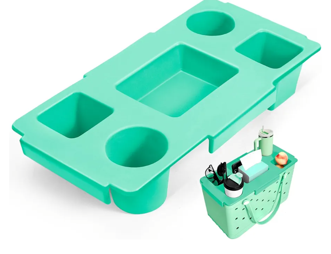 Top Cup Holder Tray Accessories for Bogg Bag X-Large, Waterproof EVA Drink & Phone Holder Fit for Stanley Cup - Organizer & Topper Tray for Bogg Bag (Green)