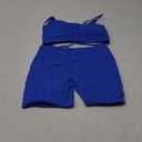 SUUKSESS Women Seamless Workout Sets Strappy Sports Bra High Waist Booty Shorts Outfits (6-8, #1 Royal Blue)
