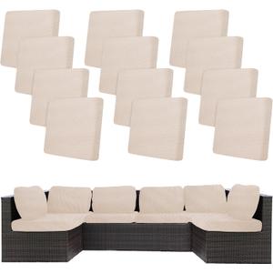 12 Pcs Outdoor Cushion Covers, Patio Sofa Cushion Covers Replacement