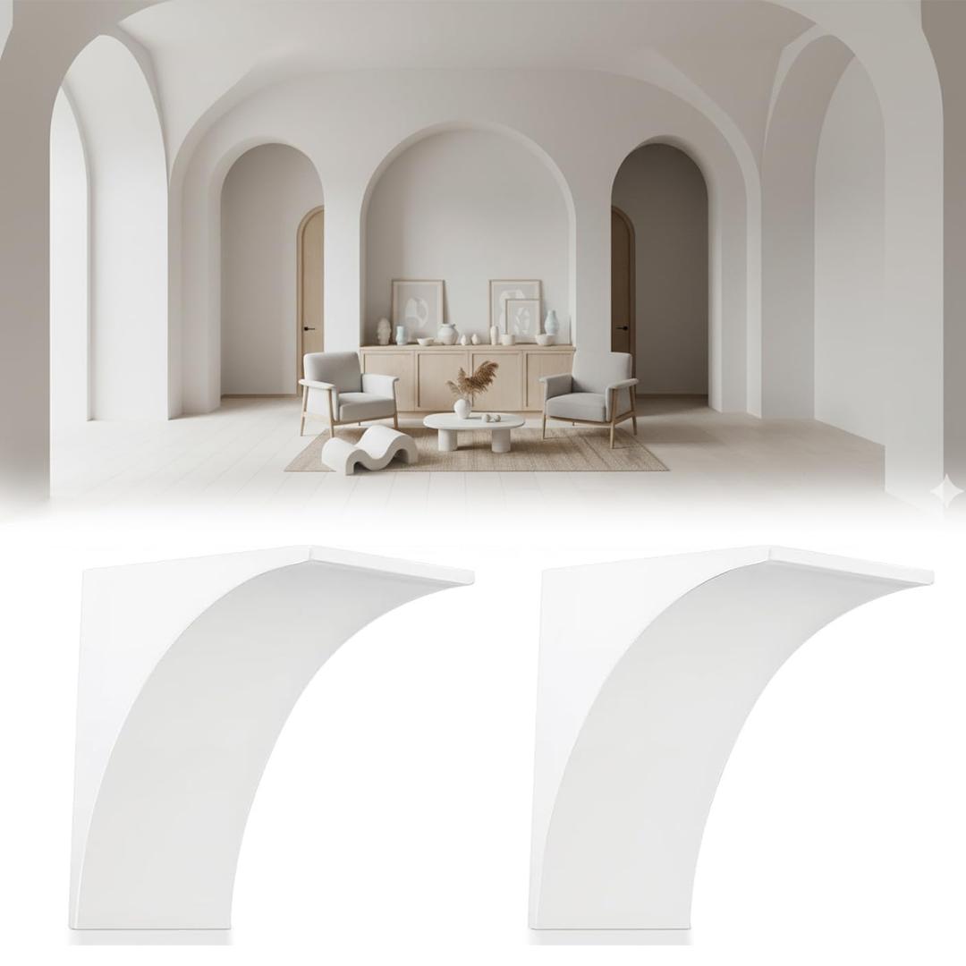 2-Pack Round Doorway Arch Kit, 9"x9"x5" Pre-Curved Drywall Form, Easy DIY Half-Circle Doorway Upgrade, Installs on Any Interior Door, Add Modern Rounded Corners to Your Home Decor