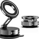 YAOKEEP Magnetic Car Phone Holder [96+LBS Suction & 2800gf Magnetic ], 360Adjustable Vacuum Car Phone Mount, Foldable Magnetic Suction Cup Phone Mount, Car Mount for iPhone 12-17 Pro Max Plus Air (Light Black)