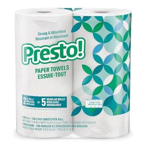 Amazon Brand - Presto! Kitchen Paper Towels - Flex-a-Size, Sheet Family Roll, 8 Rolls