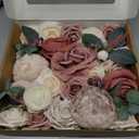 Ling's moment Fake Flowers Box, Faux Artificial Greenery Stems Foam Roses Berry Silk Peonies Eucalyptus Fabic Flower for Centerpieces Bouquet Wedding Floral Vase, Cinnamon Rose & Ivory, Grand Combo