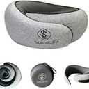 Premium Memory Foam Travel Neck Pillow  Ergonomic Design, Adjustable Strap, Lightweight with Carry Case  Perfect for Travel, Office, and Long Drives (Light Grey)