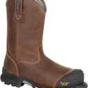 GEORGIA BOOT Rumbler Composite Toe Waterproof Pull-on Work Boot (10.5, Black and Brown)