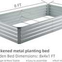 Meberam 2 Pack 8x4x1FT Galvanized Raised Garden Beds Kit Outdoor Metal Gardening Planter Box for Vegetable Elevated Flower Herbs,Gray