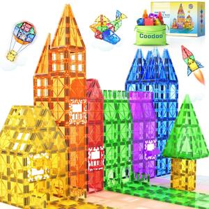 60 PCS Magnetic Building Tiles Kids Toys STEM Magnetic Blocks Sensory Toys Kids Games Magnet Building Toy for Boys and Girls Aged 3+, Kid Brain Development Preschool Kindergarten Toddler Toy