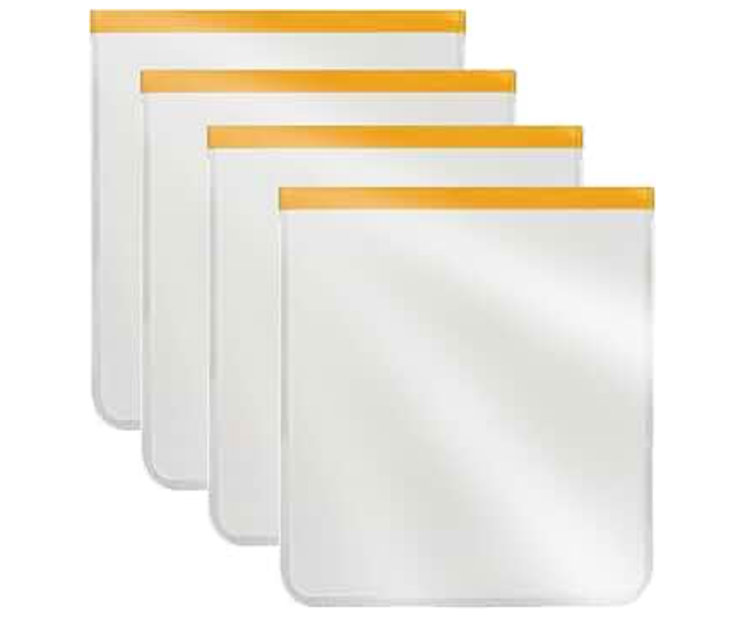 4 Pcs 2 Gallon Reusable Freezer Bags, Large Capacity, BPA Free Reusable Leakproof Food Storage Bags,13 "x 16", Used For Home Food Storage And Camping Food Storage