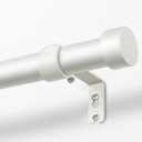 KAMANINA White Curtain Rod 32 to 144 Inch (2.6-12 Feet), 1 Inch Heavy Duty Curtain Rods for Windows, Modern Adjustable Drapery Rods with End Cap (32"-144")