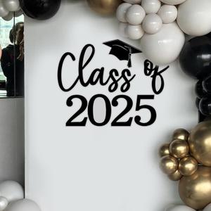 Class of 2025 Decal Sign for Balloon Arch - Graduation Decor for Grad Party, Congrats Grad Party Class of 2025 Event Planner Vinyl Decal