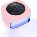 Lavinda UV LED Nail Lamp 54W Cordless Gel Nail Light, Rechargeable UV Lamp for Nails, Professional LED Nail Dryer with Timer & Display for Gel Nails Salon Home Use Matte Macaron Pink