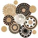 Tatuo 11 Pcs Boho Wall Basket Decor Decorative Bulrush Woven Basket Wall Decor Art Round Farmhouse Hanging Baskets for Kitchen Rustic Home Summer Decorations, Multi Sizes(Boho)