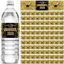 Ctosree 100 Pcs Graduation Water Bottle Labels Class of 2025 Graduation Water Bottle Decorations Stickers Personalized Party Favors Wrappers for School Students Party Supplies(Black, Gold, White)
