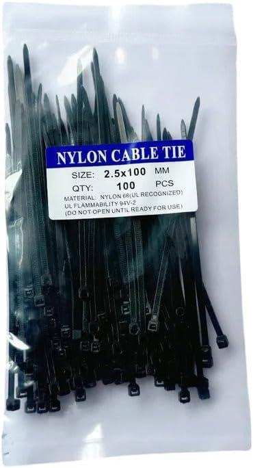 Blue 3X100Mm 100Pcs Strong Plastic Cable Tie Self-Locking Fastening Ring Zip Wraps Strap Tie Red Green Yellow