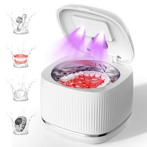 2025 upgraded 3-in-1 version Ultrasonic Retainer Cleaner Machine, degassing technology+ultrasonic+UV, with a 5-fold increase in cleaning efficiency for Dentures, Mouth Guards, Braces, Jewelry