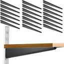 20 Pack Adjustable Wire Shelf Brackets  Heavy-Duty Double-Track Compatible Shelf Supports(Black,11.5 Inch)