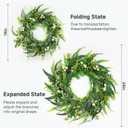 Artificial Eucalyptus Wreath for Front Door，20in Front Door Wreath All Season with Eucalyptus Leaves，Large White Berries for Outside Wall Window Farmhouse Indoor Outdoor Party Holiday