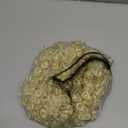 Ceitq Afro Puff Ponytail Extensions with Bangs Drawstring Ponytail for Women Short Kinky Curly Ponytail with Bangs Blonde Clip in Wrap Updo Hairpieces (613#)