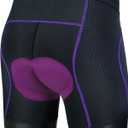 Cycling Shorts Women's 3D Padded Bicycle Bike Biking Underwear Shorts (X-Large, Purple With Leg Grips)