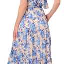 Adrianna Papell Women's Satin Stripe Ankle Dress (Blue, 12)