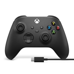 XBOX Wireless Gaming Controller + USB-C Cable | Carbon Black | Console, PC, & Android | Textured Grip | Wireless, Bluetooth, USB-C Connectivity