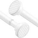 AIZESI Tension Rods for Windows 28 to 48 Inch, 1 Inch Diameter Tension Curtain Rod White Adjustable Non-Drilling, Anti-Slip, Anti-Rust Spring Loaded Curtain Rods Small Shower Curtain Rod