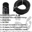 10AN Oil Catch Can,750ml Universal Baffled Catch Can and 10AN 5/8 Fuel Line Fitting Kit Nylon Braided CPE Fuel Line 10FT