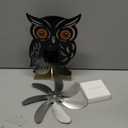 7 Blade Fireplace Fan with Owl Design Heat Powered Stove Fan for Wood Burning Fireplace Silent Operation Eco-Friendly Heat Distribution (SlIVER)