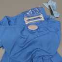 Women Costume Blue Dress Caveman Couple Halter Neck Gown Earrings Hair Bow Halloween Cosplay Outfit (X-Large)