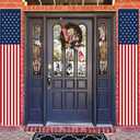 4 PCS Patriotic Decorations 4th of July Decorations Outdoor Hanging American Flag Banners Porch Sign for Veterans Memorial Labor Presidents Flag Election Day