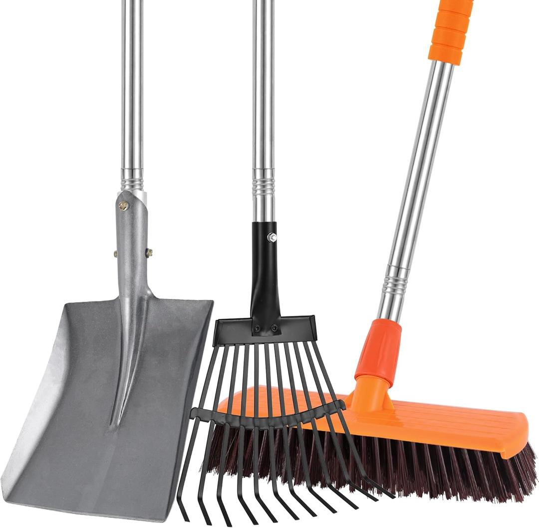 Chicken Poop Scooper Shovel Rake Scrub Brush for Chicken Coop Supplies Accessories for Cleaning