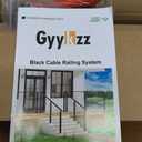 Gyykzz Swageless 4-12FT Black Cable Railing Post Kit 36 Inch, 2 Level Railing Post Kit with Patent Swageless Terminal, Stainless Steel T304 Black Powder Coated Railing System with DIY Cable Length
