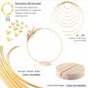 14 Pack Floral Hoop with Stand and LED Fairy Lights 14 inch Metal Rings for DIY Centerpiece Table Decorations Crafts Macrame Rings Hoop Wreath Dream Catcher Rings Wedding Christmas Wreaths, Gold