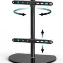 ONKRON Tabletop TV Stand for 32-65 Inch TVs up to 77 lbs, Height Adjustable TV Swivel Stand max VESA 400x400, Tabletop Universal TV Stand with Tempered Glass Base/Pedestal Television Stand Black