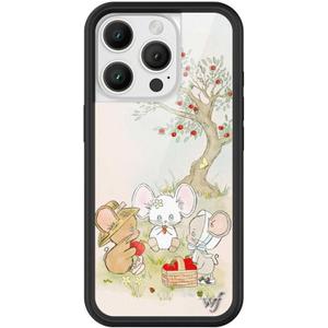Wildflower Cases - Mice Friends, Compatible with Apple iPhone 16 Pro | Animals Picnic Dainty Aesthetic Cute Trendy - Protective Black Bumper, 4ft Drop Test Certified, Women Owned Small Business