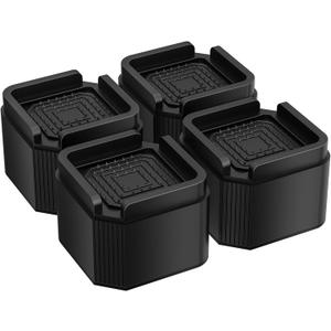 4 Pack Bed Risers Heavy Duty, Adjustable Furniture Riser Blocks Lift 2, 4 inches for Couch Sofa Table Chair Leg Refrigerator Washing Machine, Support Up to 2000 Lbs (Black 2 inch)