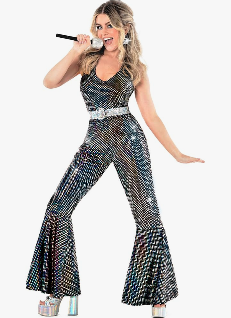 Morph Disco Costume Women - 70s Retro Jumpsuit Costume For Parties & Halloween - 70s Disco Outfits For Women, S