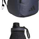 adidas Defender Team Backpack (33L) + 750 ml (28 oz) Stadium Refillable Plastic Sport Water Bottle, Grey/Black + Black/Black/Grey, One Size
