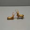 2pcs Pine Nut Reindeer Christmas Decorations, Deer Figurines Home Decor, Elk Figurine, Holiday Home Dcor Accents for Xmas Office Living Room & Bedroom Decorations (Pine Nut Medium, Gold)