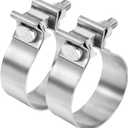 TIROL 2.25 Inch Exhaust Clamp, 2 1/4 Exhaust Clamp Stainless Steel Narrow Exhaust Band Clamps for 2.25" OD Exhaust Pipe, Muffler Pipe, Elbow 2Pcs