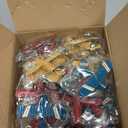 Therwen 18 Pcs Metal Airplane Decorations Vintage Airplane Ornament Hanging Iron Biplane Models Retro Plane Aircraft for Christmas Birthday Home Decor Room Desktop Ornament Photo Prop, Red Blue Yellow