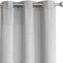 COLLACT Grey Curtains Linen Textured Curtains 72 Inch Length for Living Room Casual Weave Light Filtering Semi Sheer Drapes Grommet Top Window Treatments, W38 x L72, 2 Panels Heathered Grey