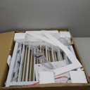 JSB 144-inch Extra Wide 30-inch Tall Dog gate with Door Walk Through, Freestanding Round Tube Pet Gate for Halls Stairs, Puppy Safety Dog Fence with 2PCS Support Feet (White)