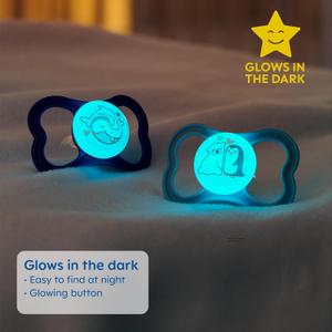 MAM Air Day & Night Baby Pacifier, for Sensitive Skin, Glows in The Dark, 3 Pack, 16+ Months