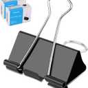 Ufmarine Large Binder Clips, 1.6 Inch Length, (24 Pcs) Big Binder Clips Paper Clamps for Office